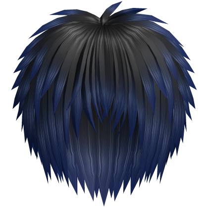 blue black messy shaggy vkei emo boy hair Roblox item