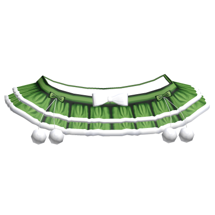 Green Christmas Snow Fur Trim Ruffle Skirt