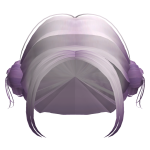 Korean Hairstyle Cute Low Double Buns in Purple