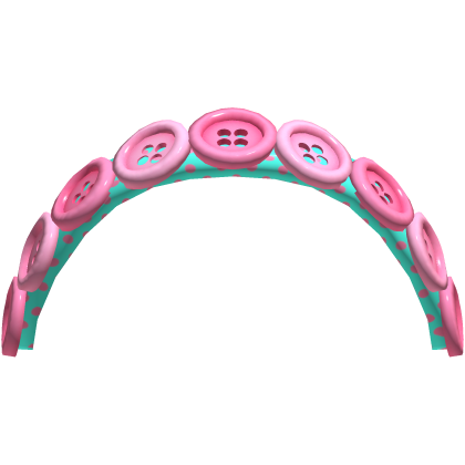 Pink & Cyan Gyaru Headband W/ Buttons