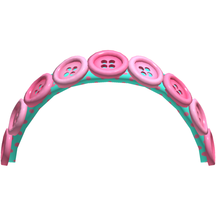 Pink & Cyan Gyaru Headband W/ Buttons