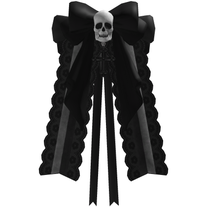 Halloween Skull Hair Bow Black Roblox item