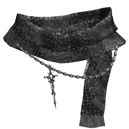 Black Paisley Esoteric Dagger Chain Neck Scarf - Roblox