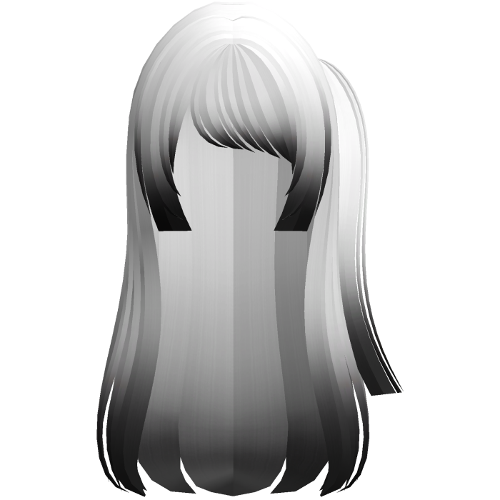 emo moe hime long hair w side pony white black