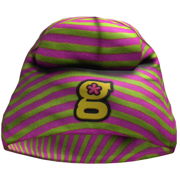  Pink & yellow Guwop Striped Beanie