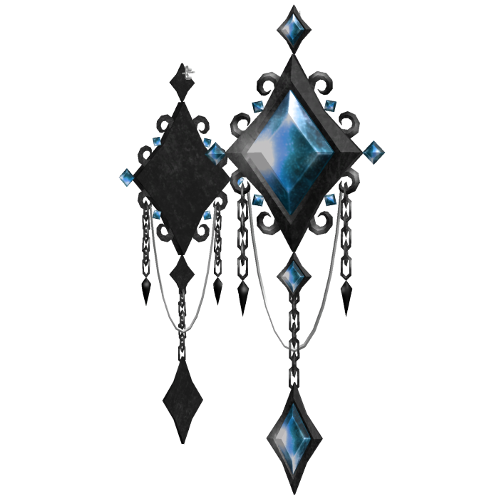 Halloween Gothic Diamond Drop Earrings (Blue)