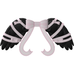 FREE: soft black pegasus wings + pink ribbon