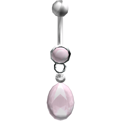pink crystal teardrop belly piercing 1.0