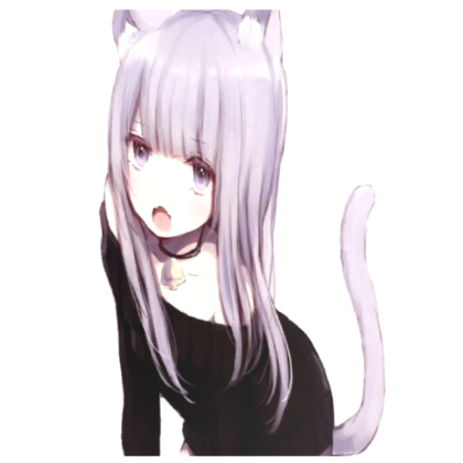 cute catgirl cape (white) thumbnail