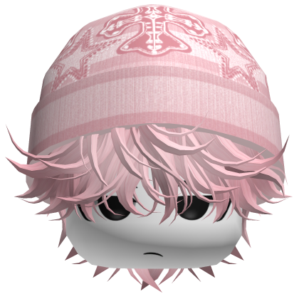 Messy Spikey Hair W/ Skater Beanie Pink Roblox item