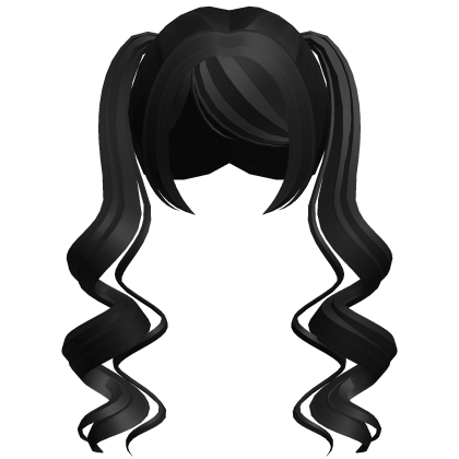  ♡ : dreamy long black curly pigtails Roblox item