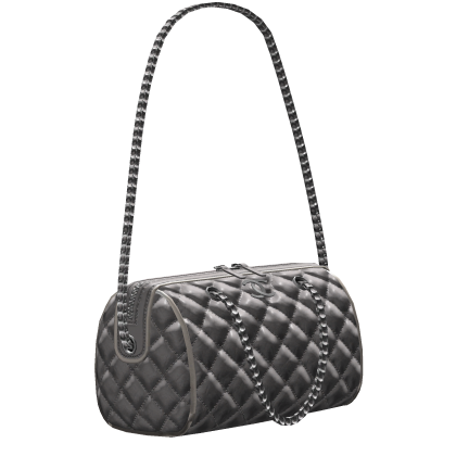 Designer Light Grey Silver Quilted Bowling Bag Roblox item