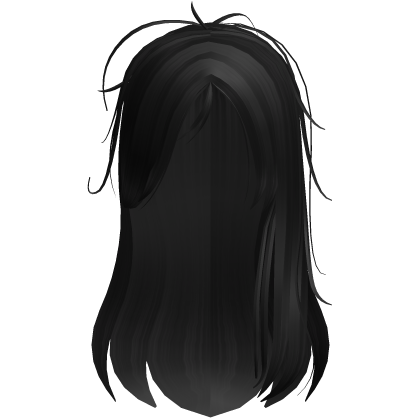 cute messy long black hair