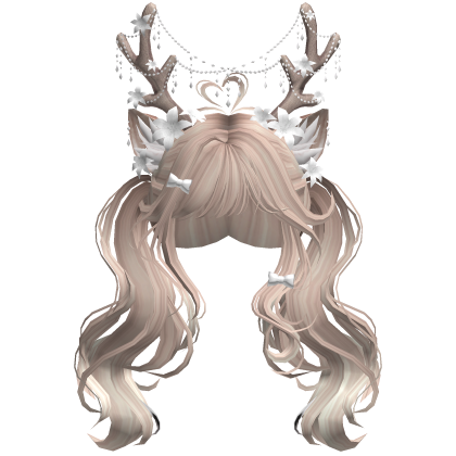 Ethereal Christmas Fairy Fawn Pigtails w/ Antlers