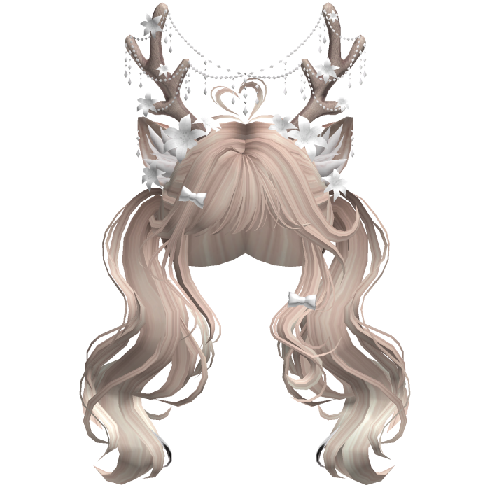 Ethereal Christmas Fairy Fawn Pigtails w/ Antlers