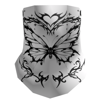 Cuello con Tatuajes Mariposa Blanco
