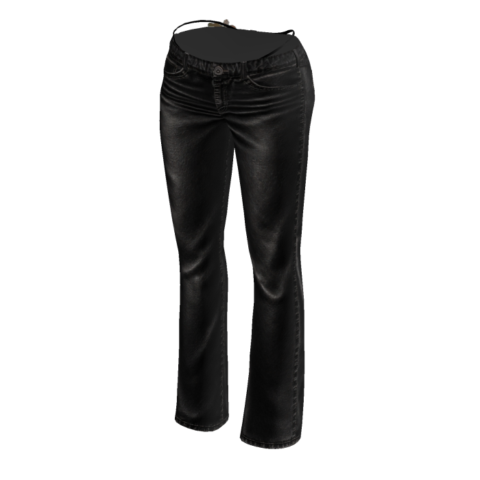 Midnight Black Island Flower Low Rise Flare Jeans