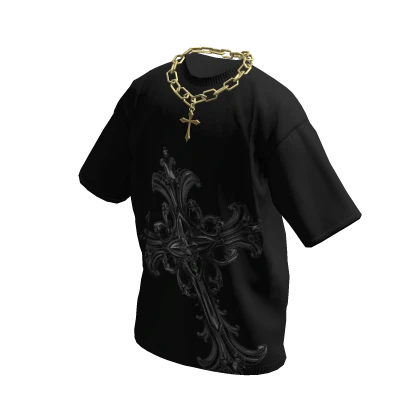 Cross T-Shirt w/ Gold Chain | Roblox Item - Rolimon's