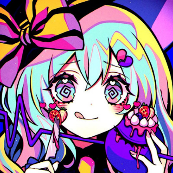 Anime girl | Neon | Pastel | Rainbow Roblox decal