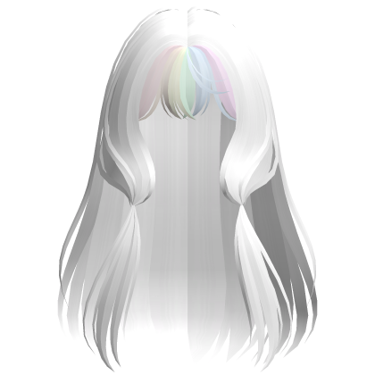 ♡ cutesy hime chii anime hair in rainbow white