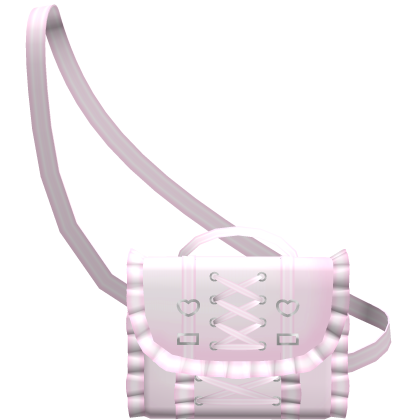 kawaii ruffled pink letter waist bag 1.0 Roblox item