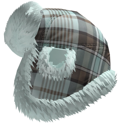 mint chocolate plaid fluffy ushanka winter hat