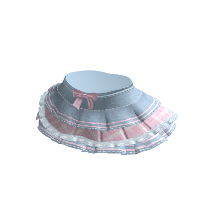 Ruffled Denim Skirt Pink Pastel