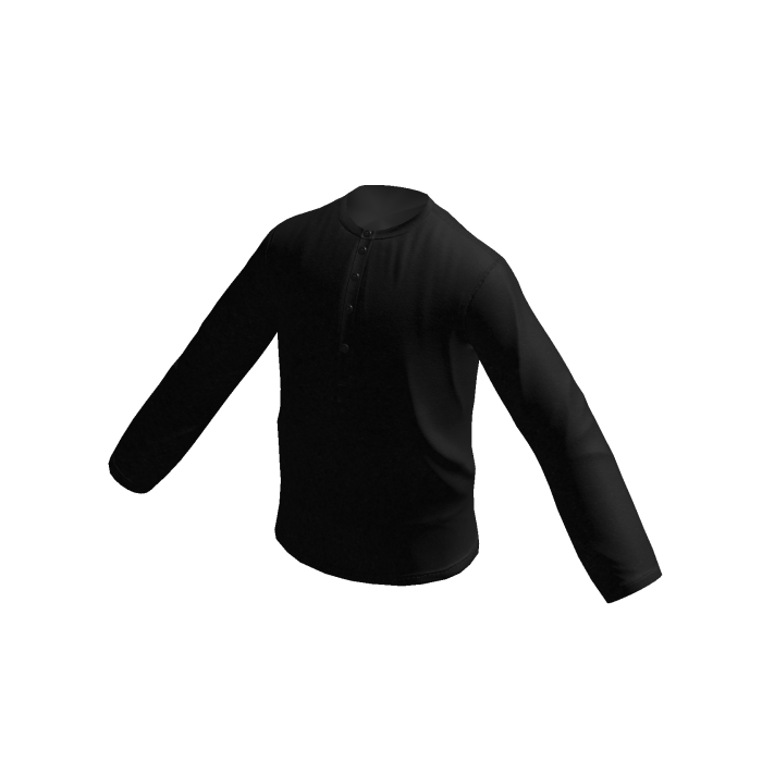 Black Thermal Button Up Henley