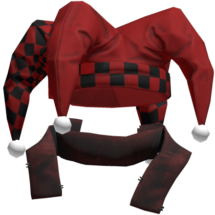 Black & Red Jester Clown Hat Vkei Emo Dashie Hair