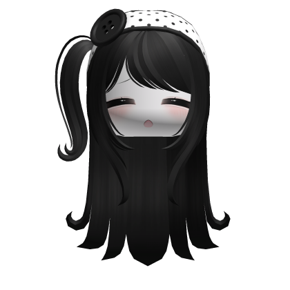 🍀Polka Dot Blush Girl Headband Combo(Black) Roblox item