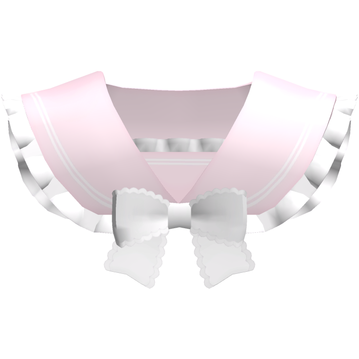 Ruffled simple neck collar pink with bow