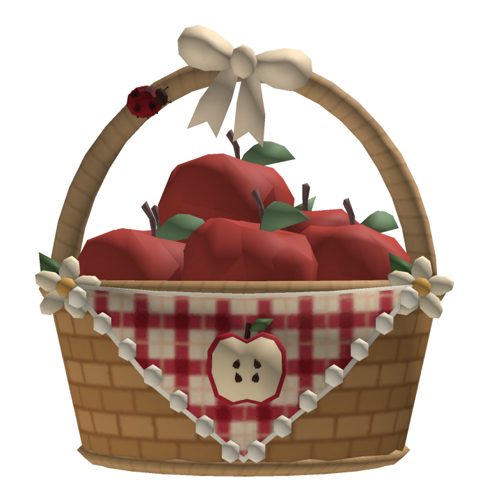 🍎~Igari Cottage Core Red Apple Basket ꩜⋆˚࿔