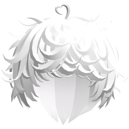 White Cute Swirly Curly Kawaii Messy Hair Roblox item