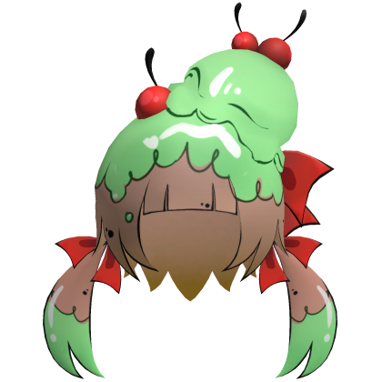 Toon Lowpoly Ice Cream Sunday Girl Hair