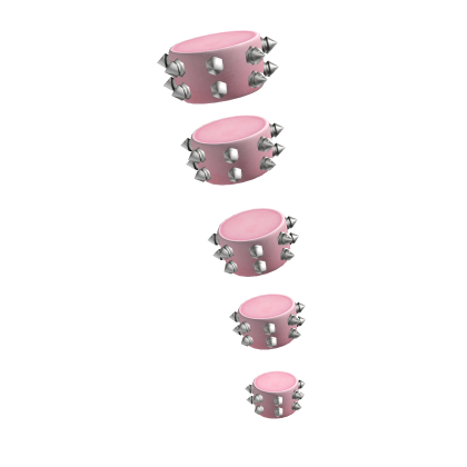Left Leg Spikes Silver Leather Pink Cyberpunk Emo thumbnail