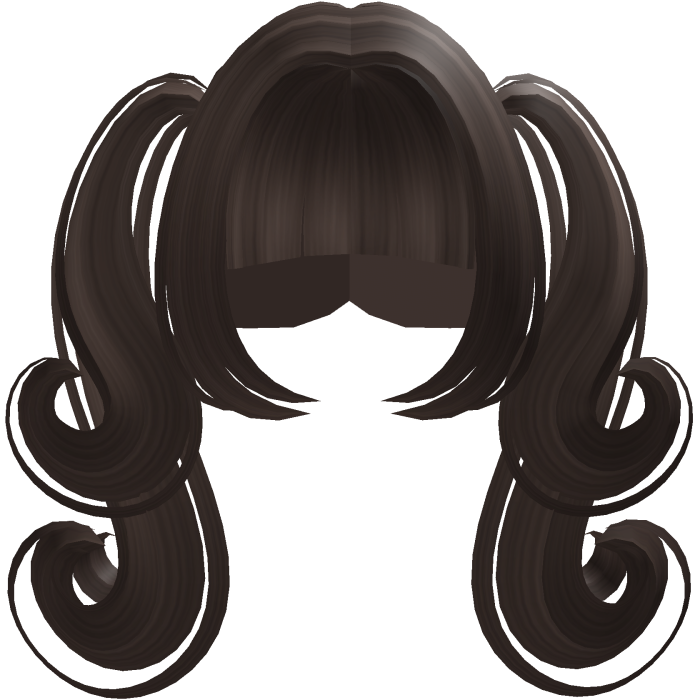 cute brown double curly pigtails