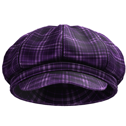 Trendy Aesthetic Beret (Purple Plaid) Roblox item