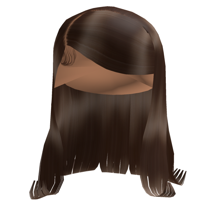 Brown Layered Long Hair w/ Side-Swept Bangs