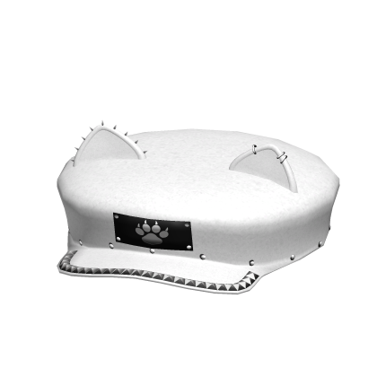 emo studded pierced kitty beret in white Roblox item