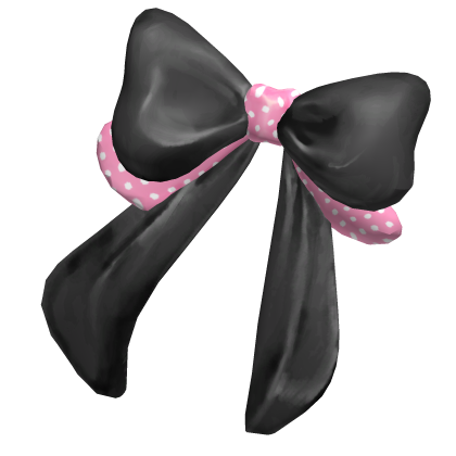 cute bow front clip black x pink  Roblox item