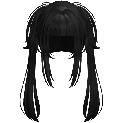 ♡ long emo wispy black twintails Roblox item