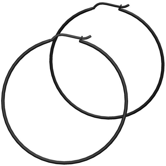 Black Thin Hoop Earrings
