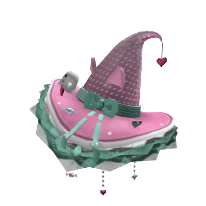 Pastel Kitty Witch Hat Pink Cat Ears Bow Kawaii