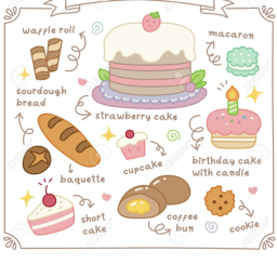 ˚ . 🍩 Menu with different things . . ⌨ ꒰🍰꒱   🥛