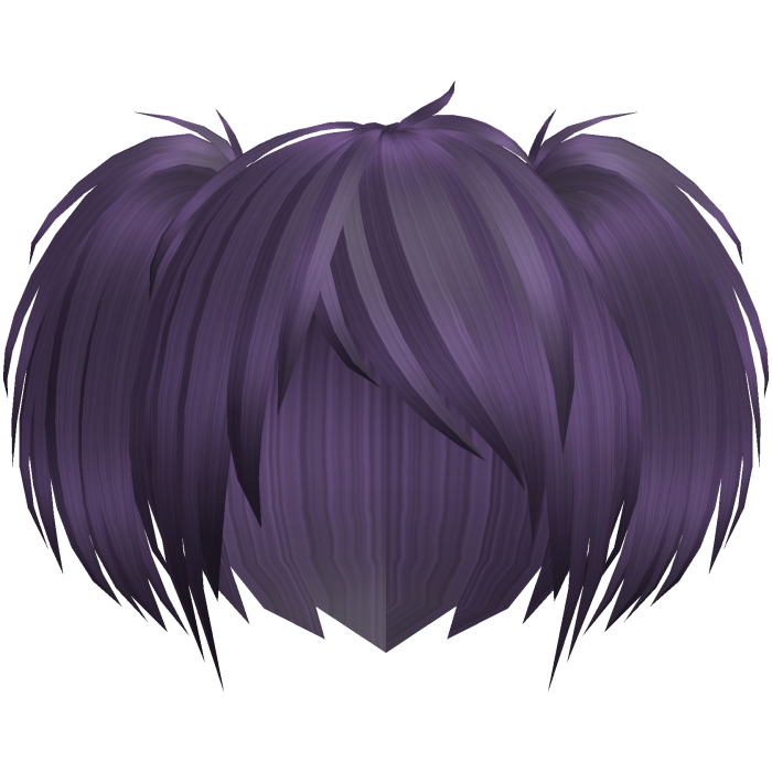 Cute emo messy purple side pigtails