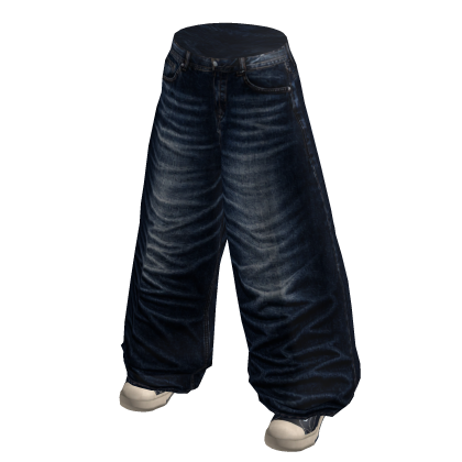 Blue Baggy Faded Jeans thumbnail