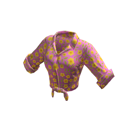 Summer Shirt | Tied Up | Pastel Pink | Flowers
