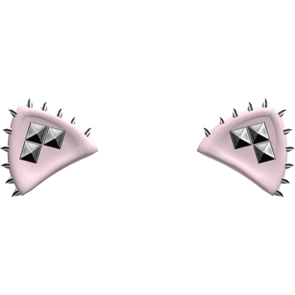 studded emo goth low poly cat ears pink