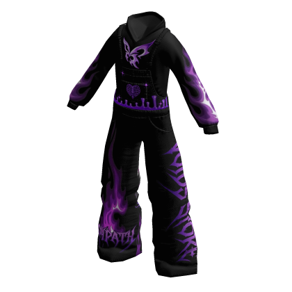 Overalls w Hoodie Art Black