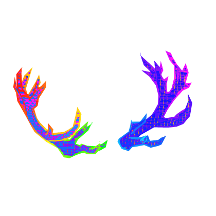 Animated Rainbow RGB Outline Antlers